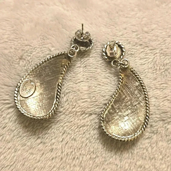 #388 VINTAGE Original By Robert silver tone earring - Picture 4 of 5